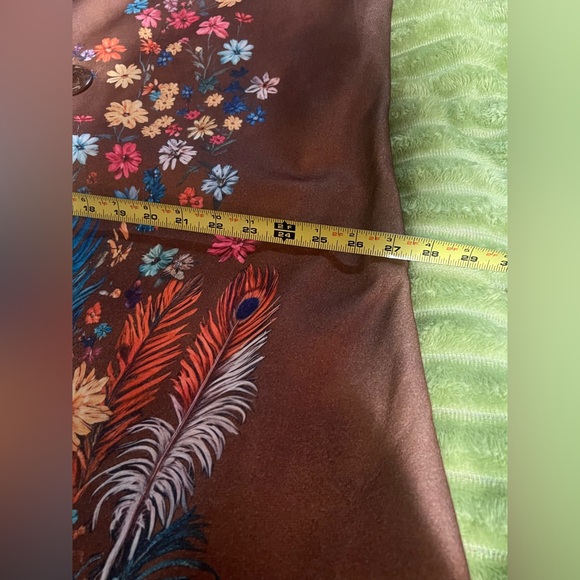 Boho Embroidered Faux Shearling Long Coat- Dark Brown Sz L (Fits like XL or XXL) - Picture 12 of 15